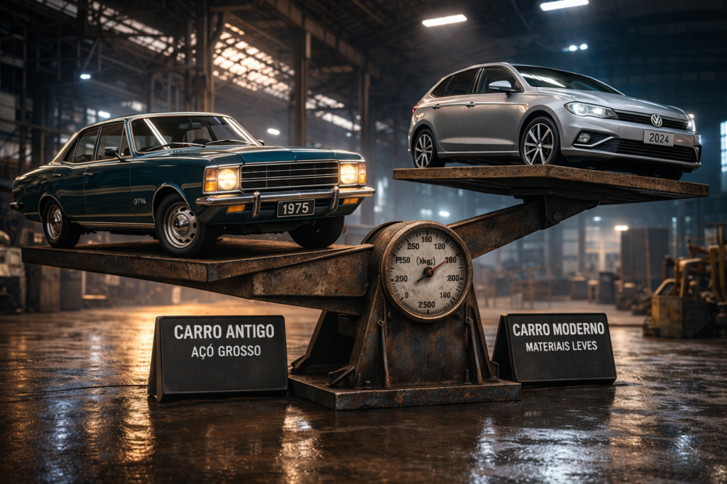 Por que os carros antigos eram mais pesados? chatgpt image 6 de abr. de 2026 19 58 25